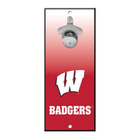 Wisconsin Badgers Bottle Opener Sign 5x11