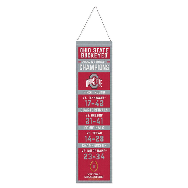 National Football Champions Ohio State Buckeyes COLLEGE FOOTBALL PLAYO Wool Banner 8" x 32"