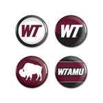 Wholesale-West Texas A&amp;M Buffaloes Button 4 Pack 1 1/4" Rnd