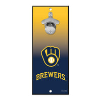 Milwaukee Brewers Bottle Opener Sign 5x11