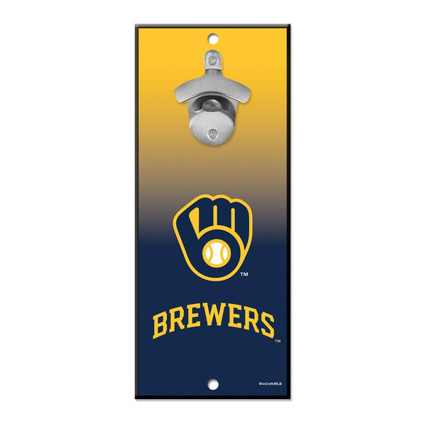 Milwaukee Brewers Bottle Opener Sign 5x11