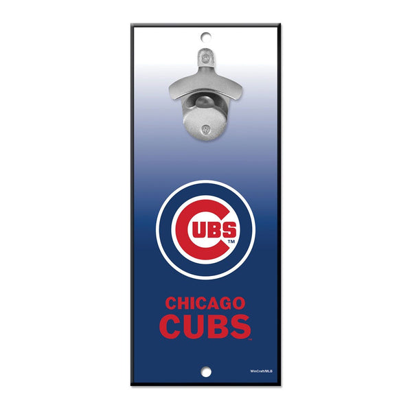 Chicago Cubs Bottle Opener Sign 5x11