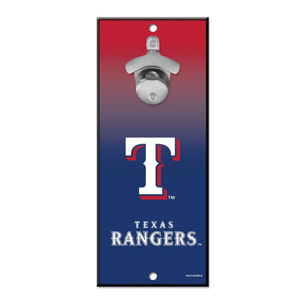 Texas Rangers Bottle Opener Sign 5x11