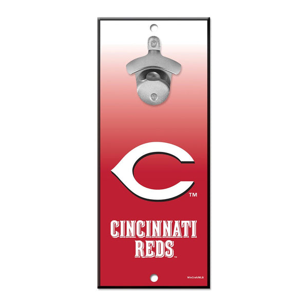 Cincinnati Reds Bottle Opener Sign 5x11