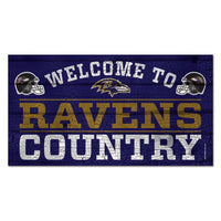 Baltimore Ravens Wood Sign 13"x24" 1/4" thick