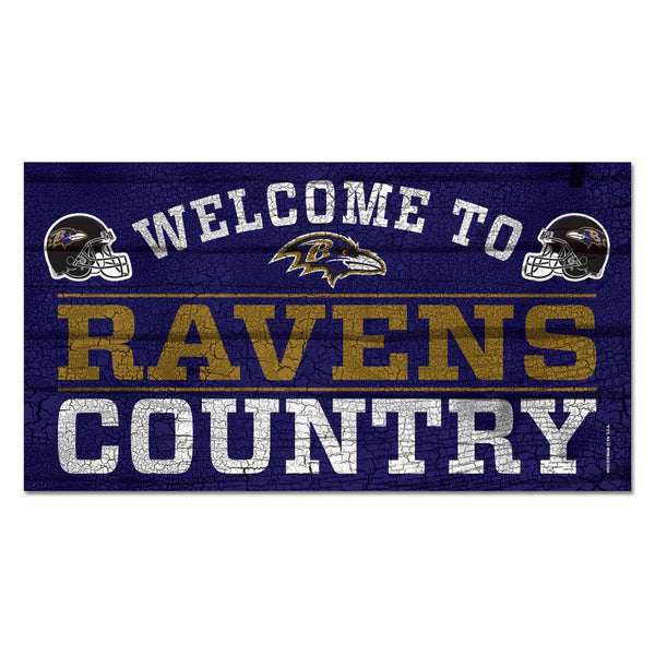 Baltimore Ravens Wood Sign 13"x24" 1/4" thick
