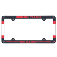 Houston Texans SLOGAN Lic Plate Frame Full Color