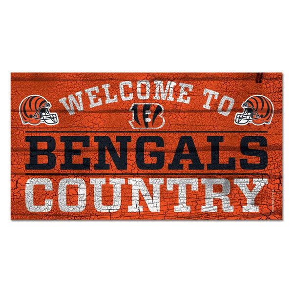 Cincinnati Bengals Wood Sign 13"x24" 1/4" thick