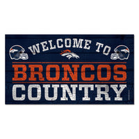 Denver Broncos Wood Sign 13"x24" 1/4" thick