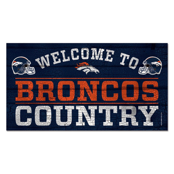 Denver Broncos Wood Sign 13"x24" 1/4" thick