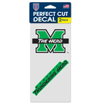 Marshall Thundering Herd Perfect Cut Decal Set of two 4"x8"