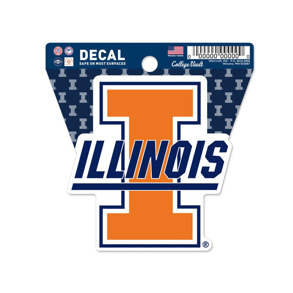 Illinois Fighting Illini /College Vault Clean Cut Decal 3" x 4"