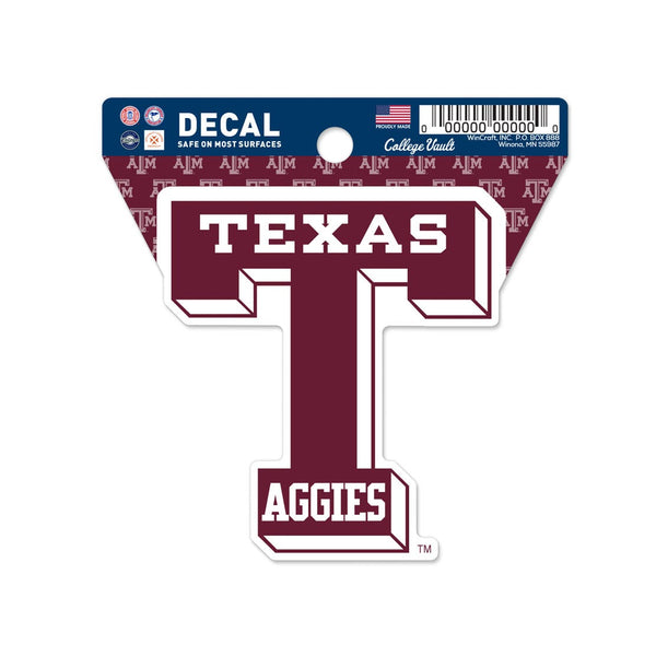 Texas A&M Aggies /College Vault Clean Cut Decal 3" x 4"
