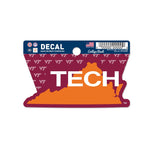 Virginia Tech Hokies /College Vault Clean Cut Decal 3" x 4"