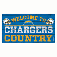 Los Angeles Chargers Wood Sign 13"x24" 1/4" thick