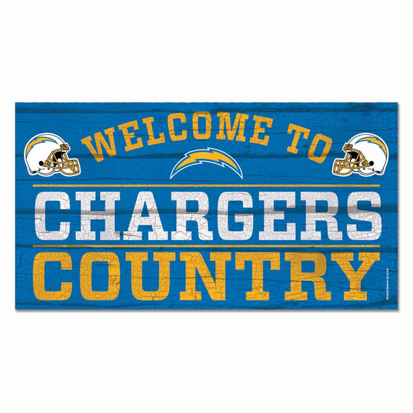 Los Angeles Chargers Wood Sign 13"x24" 1/4" thick