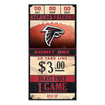 Atlanta Falcons Ticket Wood Sign 6x12 3/8" thick