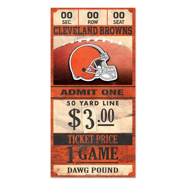 Cleveland Browns Wood Sign 6x12 3/8" thick