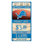 Detroit Lions Ticket Wood Sign 6x12 3/8" thick