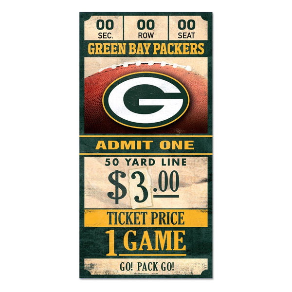 Green Bay Packers Wood Sign 6x12 3/8" thick