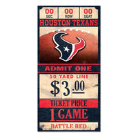 Houston Texans Wood Sign 6x12 3/8" thick