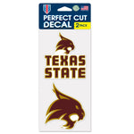 Wholesale-Texas State Bobcats Perfect Cut Decal Set of two 4"x4"