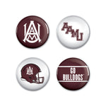 Alabama A&M Bulldogs Button 4 Pack 1 1/4" Rnd