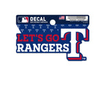 Texas Rangers Clean Cut Decal 3" x 4"