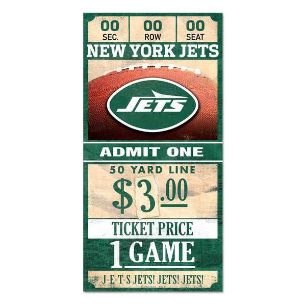 New York Jets Wood Sign 6x12 3/8" thick