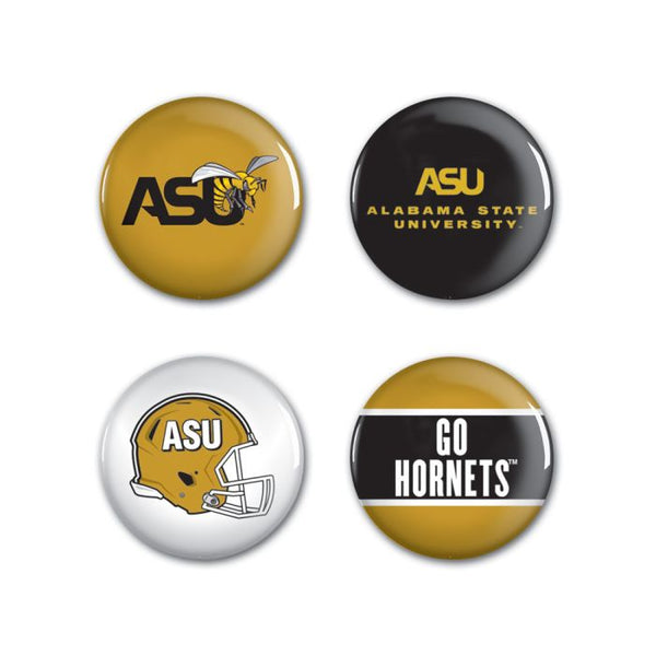 Wholesale-Alabama State Hornets Button 4 Pack 1 1/4" Rnd