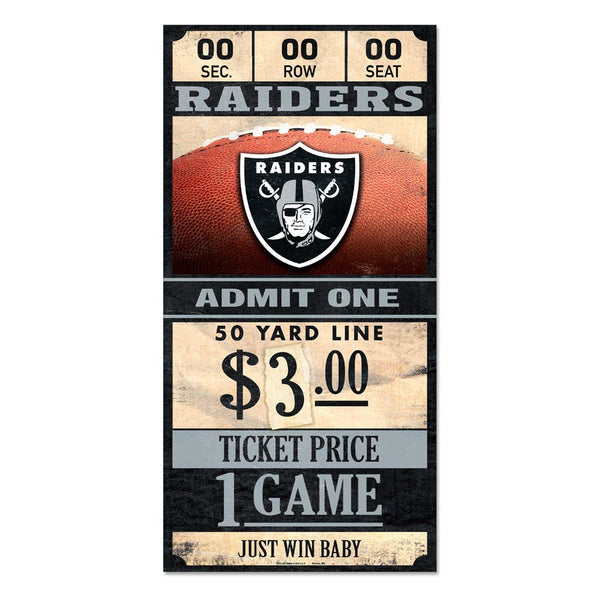 Las Vegas Raiders Wood Sign 6x12 3/8" thick