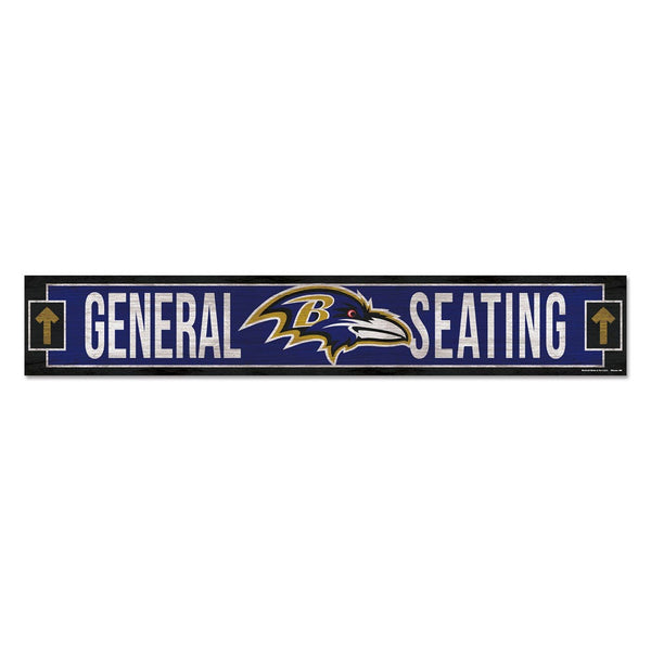 Baltimore Ravens Wood Sign 6"x36" 3/8" thick
