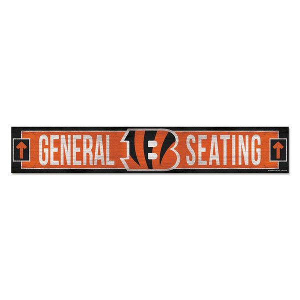 Cincinnati Bengals Wood Sign 6"x36" 3/8" thick
