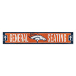 Denver Broncos Wood Sign 6"x36" 3/8" thick