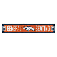 Denver Broncos Wood Sign 6"x36" 3/8" thick