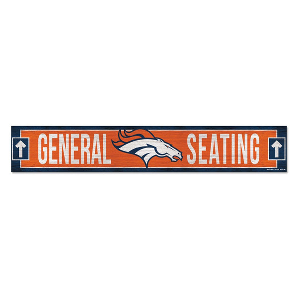 Denver Broncos Wood Sign 6"x36" 3/8" thick