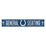 Indianapolis Colts Wood Sign 6"x36" 3/8" thick