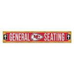 Kansas City Chiefs Wood Sign 6"x36" 3/8" thick