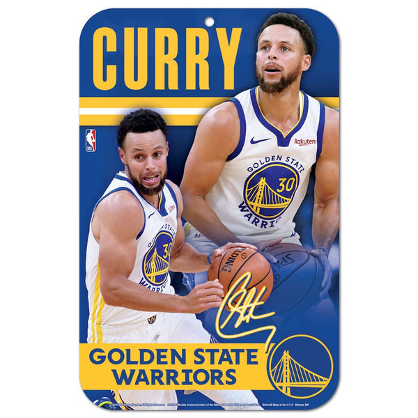 Golden State Warriors Plastic Sign 11" x 17" Stephen Curry