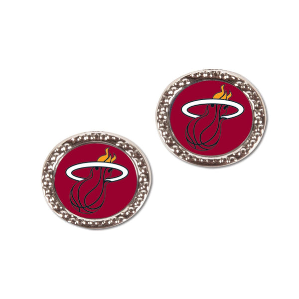 Miami Heat Earrings Jewelry Carded Round