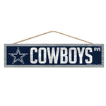 Dallas Cowboys Wood Sign-with Rope 4" x 17"