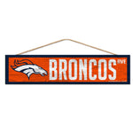 Denver Broncos Wood Sign-with Rope 4" x 17"