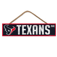 Houston Texans Wood Sign-with Rope 4" x 17"