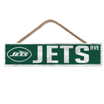 New York Jets Wood Sign-with Rope 4" x 17"