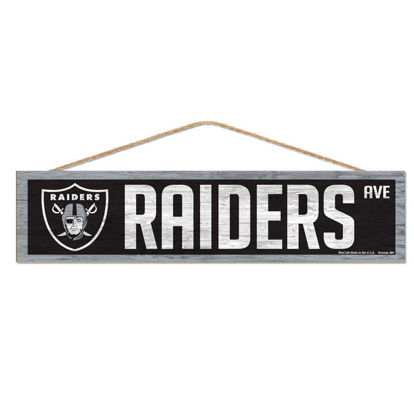 Las Vegas Raiders Wood Sign-with Rope 4" x 17"