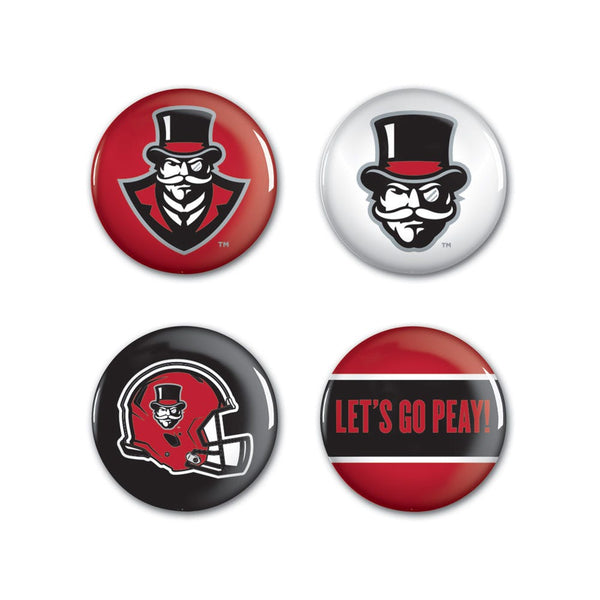 Austin Peay State Governors Button 4 Pack 1 1/4" Rnd