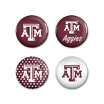 Texas A&M Aggies Button 4 Pack 1 1/4" Rnd