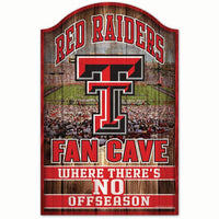 Wholesale-Texas Tech Red Raiders FAN CAVE Wood Sign 11" x 17" 1/4" thick