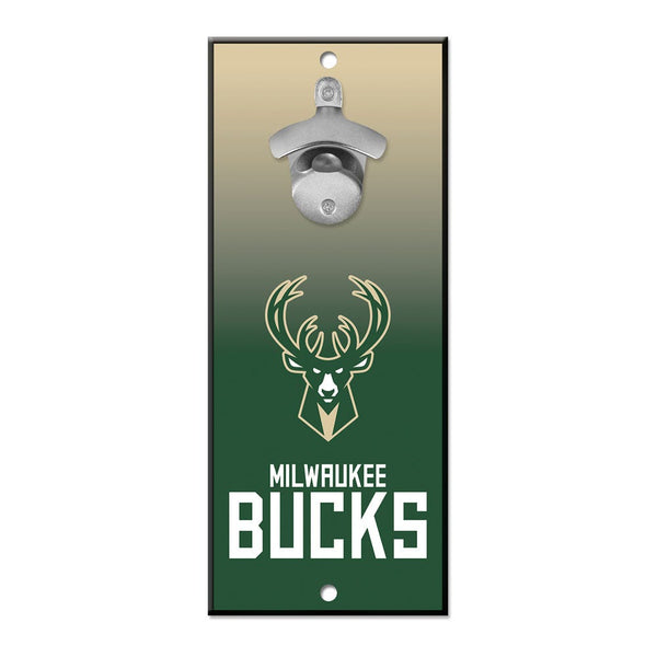Milwaukee Bucks Ombre Bottle Opener Sign 5x11