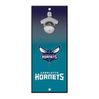 Charlotte Hornets Ombre Bottle Opener Sign 5x11